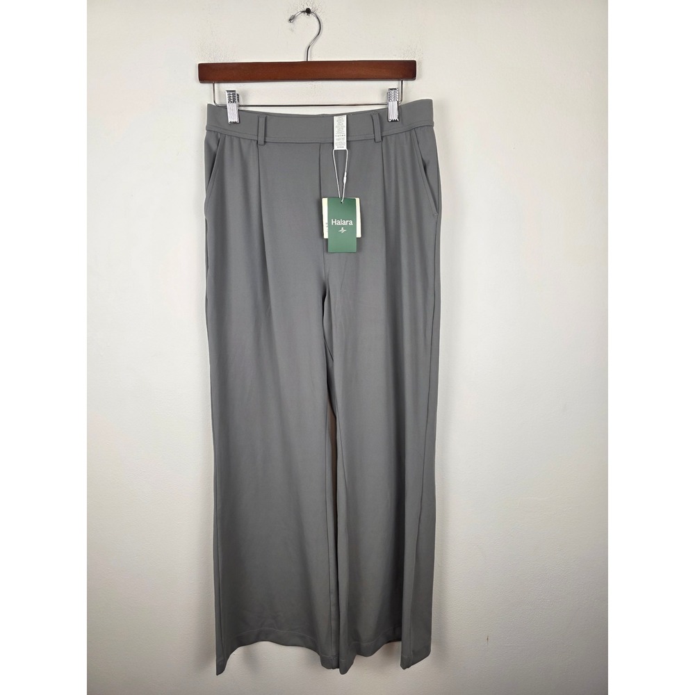 Halara Gray High Waisted Wide Leg Pleated Dress Pants Medium NWT